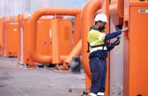 A Cavotec engineer working on one of the Port of Salalah’s MoorMaster units
