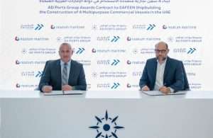 Safeen signing the contract to build a series of multipurpose vessels for AD Ports Group