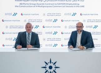 Safeen signing the contract to build a series of multipurpose vessels for AD Ports Group
