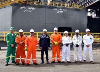 Senior executives from ASRY and Valaris attending the completion of repairs to the offshore rig, Bob Palmer