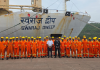 Onboard training programme designed to enhance employability of Indian seafarers Trainees in front of the SCI-operated passenger vessel, Swaraj Dweep