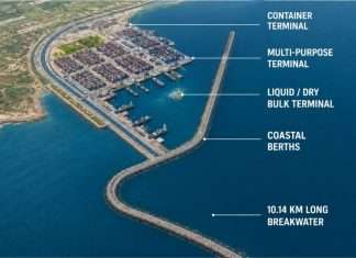 Image showing the proposed new breakwater for Vadhavan Port
