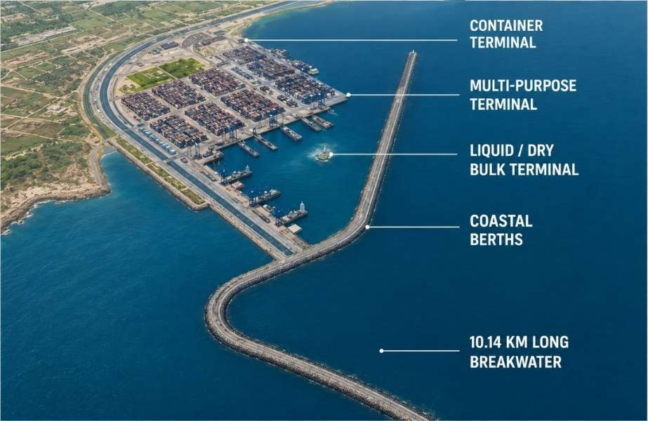 Image showing the proposed new breakwater for Vadhavan Port