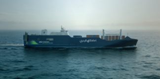 A computer-generated image of the new RoCon vessel type ordered recently by Bahri from Jinling Shipyard in China