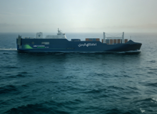 A computer-generated image of the new RoCon vessel type ordered recently by Bahri from Jinling Shipyard in China