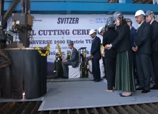 Work starts on Svitzer tugs at Cochin Shipyard The steel cutting ceremony for the TRAnsverse electric tugs at Cochin’s shipyard