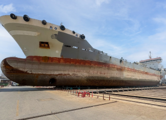 The tanker Cabri is the largest vessel yet to dock at DMC