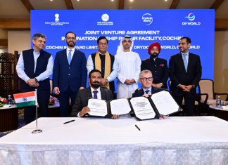 The agreement was signed by Captain Rado Antolovic, PhD, CEO, Drydocks World, and Jose V J, Chairman & Managing Director of Cochin Shipyard Ltd., on the sidelines of the BRICS Summit 2026 in New Delhi, in the presence of Shri Sarbananda Sonowal, Hon’ble Union Minister of Ports, Shipping and Waterways (MoPSW), and H.E. Omran Sharaf Alhashimi, UAE Assistant Foreign Minister for Advanced Science and Technology