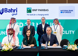 The signing of a refinancing agreement between Bahri, BNP Paribas and the National Bank of Greece