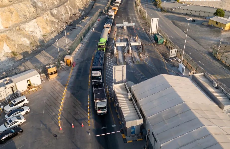 Commercial traffic moving overland through Dubai’s Hatta border crossing has surged over the first half of this year
