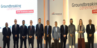 Dignitaries attending the groundbreaking ceremony for the new Laldia Container Terminal